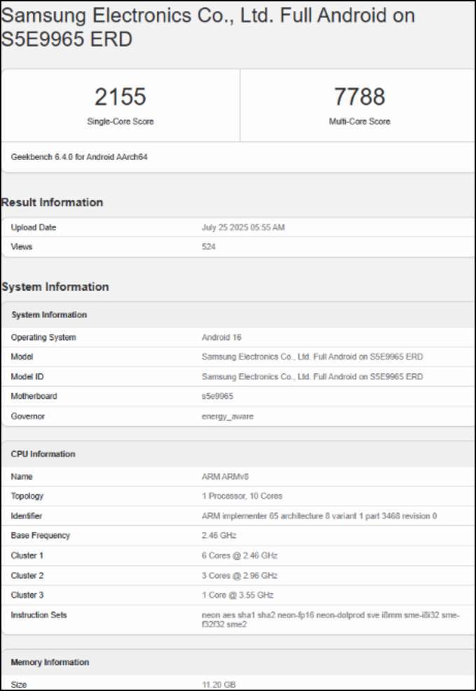 Exynos 2600 được thử nghiệm trên Geekbench với hiệu suất ấn tượng