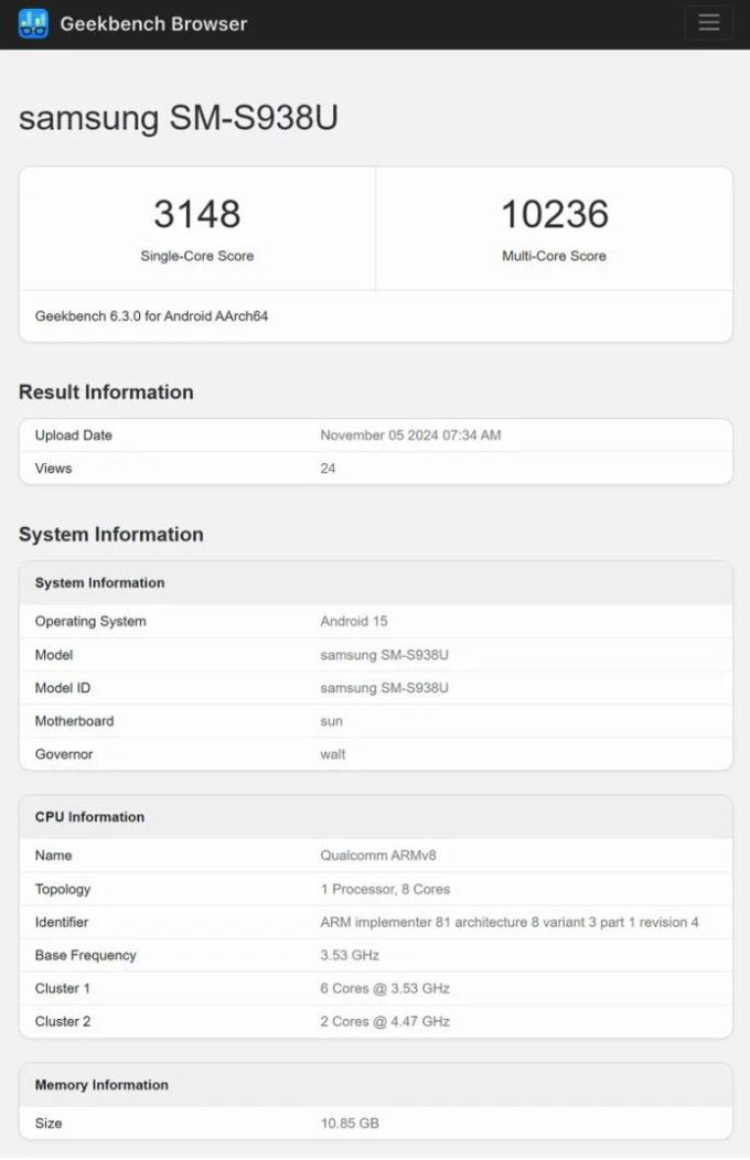 Điểm Geekbench của Galaxy S25 Ultra cho thấy hiệu năng vượt trội