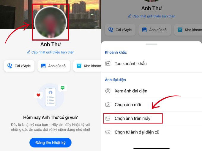 Thay ảnh đại diện và ảnh bìa trên Zalo