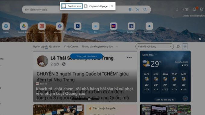 Dùng Microsoft Edge để chụp màn hình