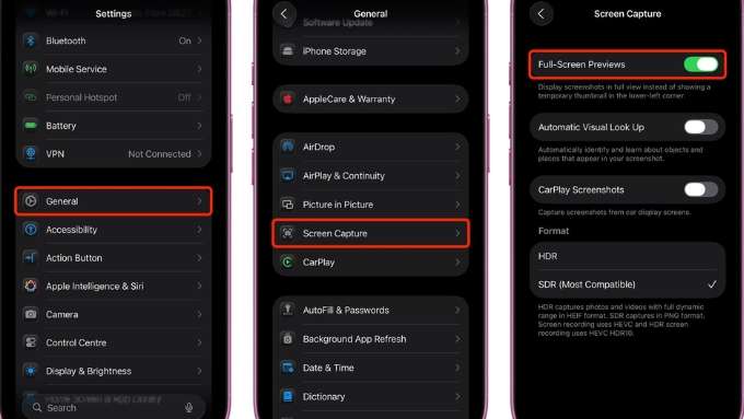 hướng dẫn cách tắt chế độ xem trước toàn màn hình trên iOS