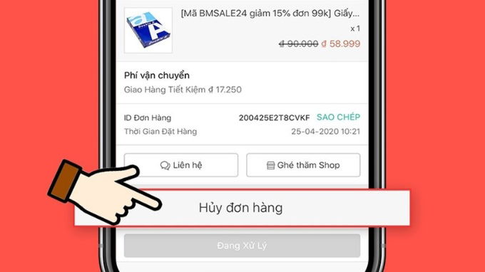 Hủy đơn hàng đang giao trên Shopee có tính phí không?