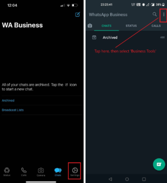 cách liên kết WhatsApp với Facebook và Xóa qua ứng dụng WhatsApp Business bước một