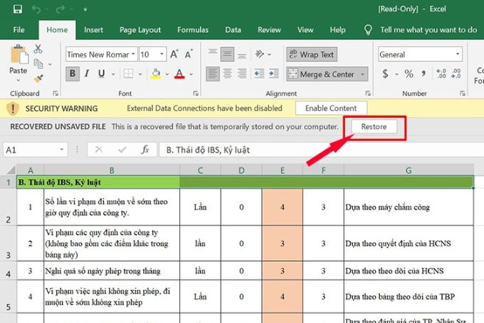 Cách khôi phục tệp Excel bị ghi đè