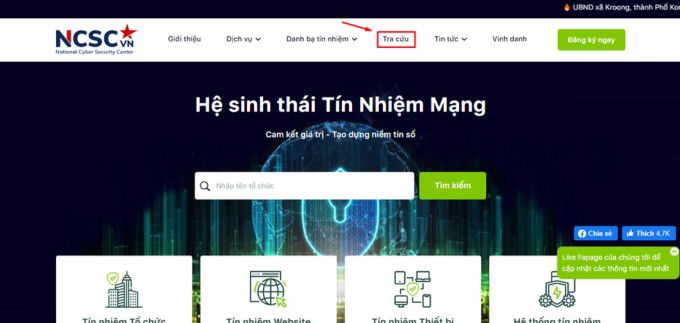 Kiểm tra website lừa đảo qua tín nhiệm mạng