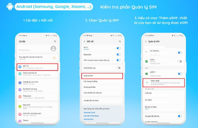 Hướng dẫn kiểm tra thiết bị Android có eSIM hay không