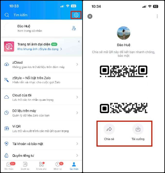 Cách lấy link Zalo cá nhân bằng mã QR
