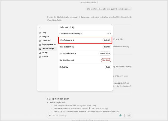 Kiểm tra URL trong phần Liên kết đã được chia sẻ