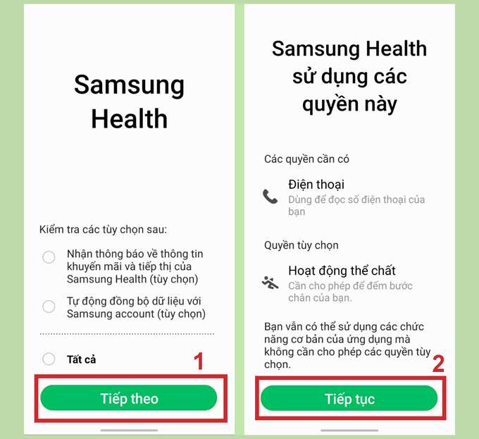 cấp quyền cho ứng dụng hoạt động trên điện thoại bằng cách chọn 