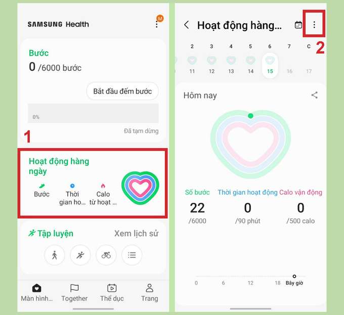 cài đặt ứng dụng Samsung Health để theo dõi các hoạt động hằng ngày