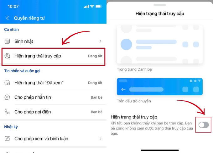 Mẹo ẩn trạng thái online trên Zalo