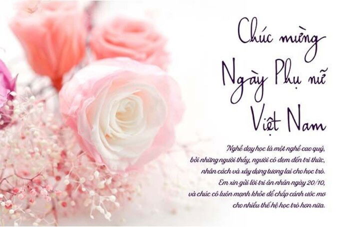 Mẫu thiệp chúc mừng 20/10 tặng cô giáo