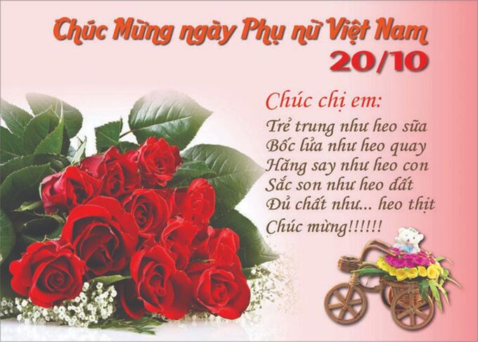 Mẫu thiệp 20/10 đẹp tặng đồng nghiệp, bạn bè