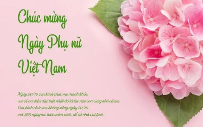 Thiệp chúc mừng ngày 20 10 tặng mẹ và bà ý nghĩa