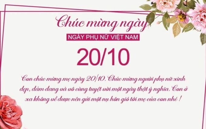Thiệp chúc mừng ngày 20/10 tặng mẹ và bà ý nghĩa