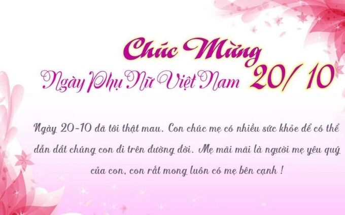 Thiệp chúc mừng ngày 20/10 tặng mẹ và bà ý nghĩa