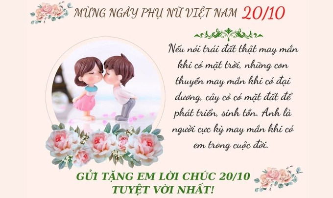 Mẫu thiệp chúc mừng 20/10 tặng vợ