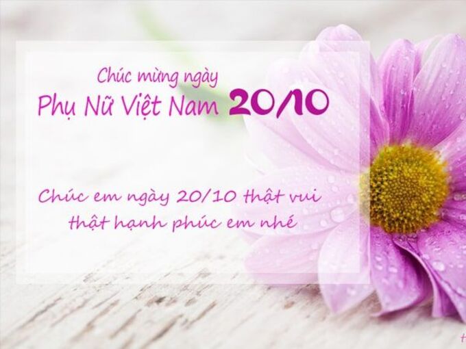 Mẫu thiệp chúc mừng 20/10 tặng vợ