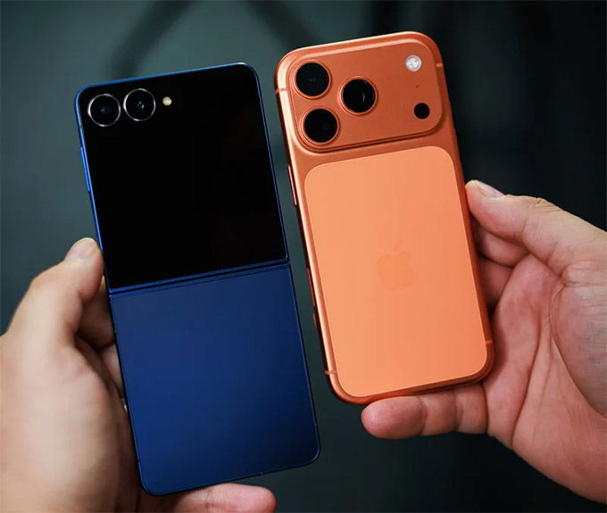 So sánh thiết kế iPhone 17 Pro và Samsung Z Flip 7