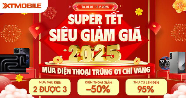 Mua điện thoại giảm sốc, trúng thêm vàng 9999 tại XTmobile