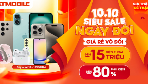 Siêu sale 10.10: Điện thoại giảm đến 13 triệu, phụ kiện giảm thêm 80%