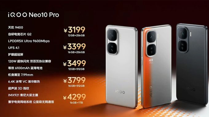 Giá bán và tùy chọn cấu hình của Vivo iQOO Neo 10 series