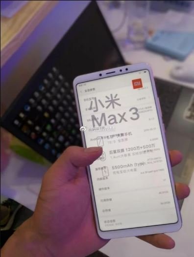 Xiaomi Mi Max 3 lộ ảnh thực tế: camera kép, ra mắt vào 19/7 2
