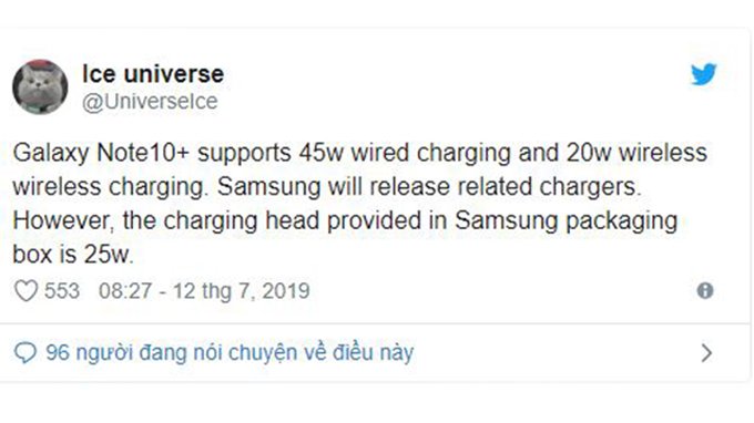 Thông tin về Galaxy Note 10