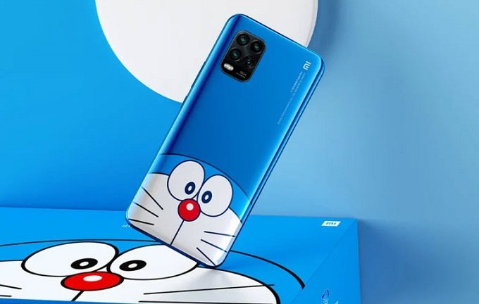 Xiaomi Mi 10 Youth Doraemon có tông màu xanh chủ đạo khá đẹp mắt.