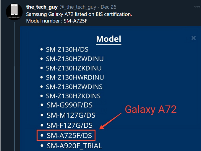 Galaxy A72 4G đạt chứng nhận quan trọng cho thấy đã gần ra mắt