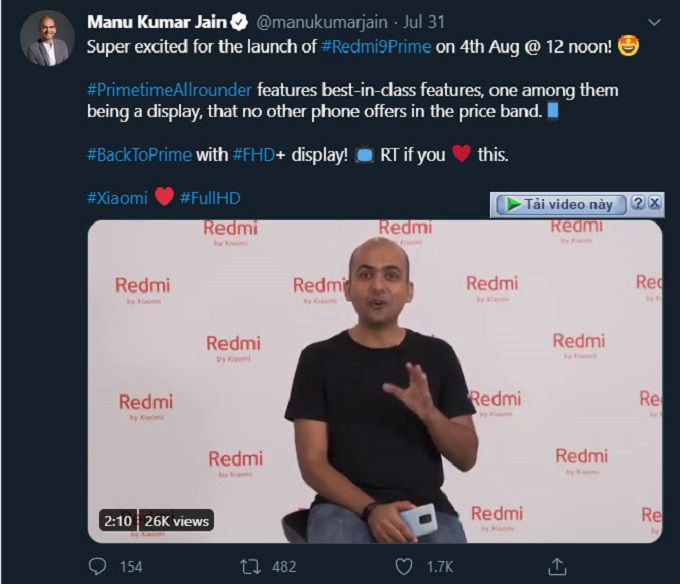 Redmi 9 Prime là model mới thuộc dòng Redmi 9 sẽ được Xiaomi ra mắt vào ngày mai 4/8