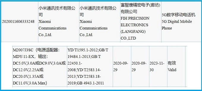 Redmi K30T vừa đạt chứng nhận 3C tại Trung Quốc xác nhận sẽ hỗ trợ 5G, sạc nhanh 33W