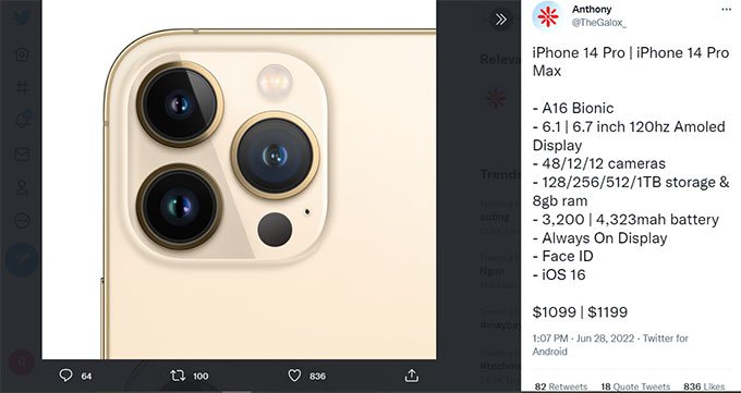 iPhone 14 Pro Max 1TB dự kiến có mức giá cao kỉ lục và đắt đỏ