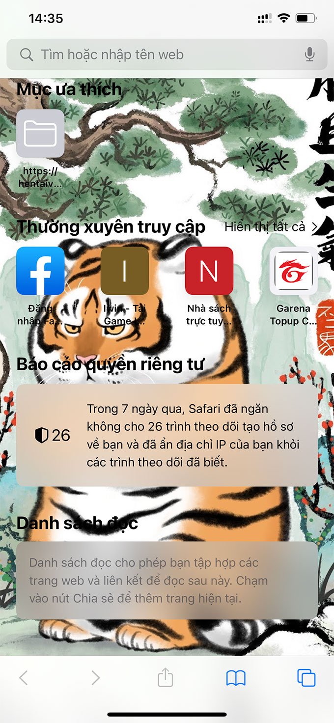 Cách thay đổi màn nền cho ứng Safari trên iPhone bước 4
