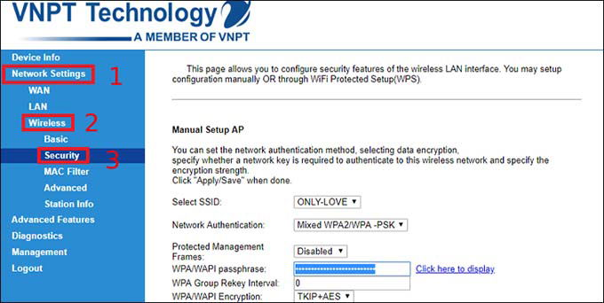 Cách đổi mật khẩu wifi VNPT bằng trình duyệt web