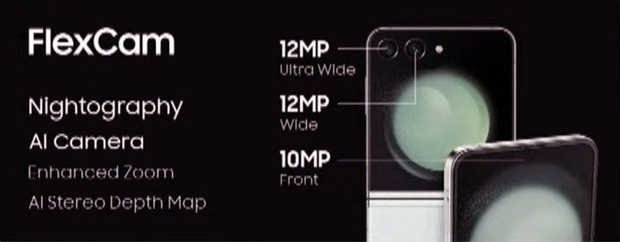 Thông số camera trên Galaxy Z Flip 5