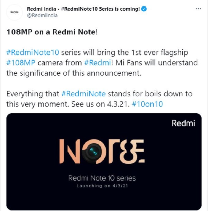 Bài đăng trên Twitter của Redmi Ấn Độ