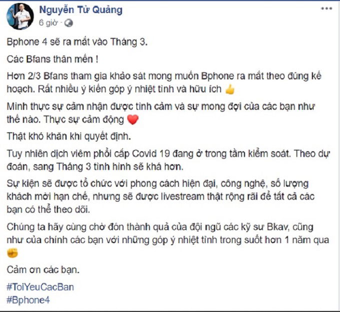 Thông báo của CEO BKAV