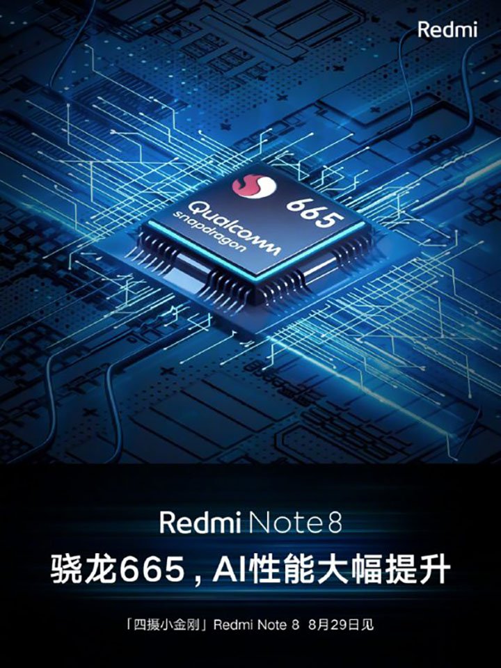 Cấu hình Redmi Note 8 trên poster chính thức