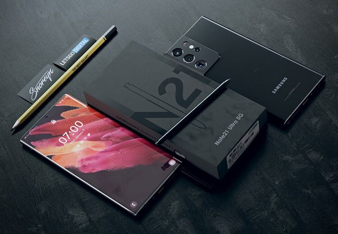 Hình ảnh render của Galaxy Note 21 Ultra