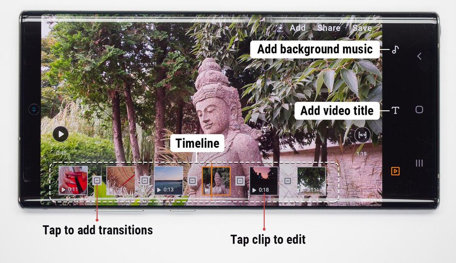Nếu muốn kết hợp nhiều tệp vào một video, người dùng có thể nhấn biểu tượng phim nhỏ ở góc trên bên phải trong thư viện. 