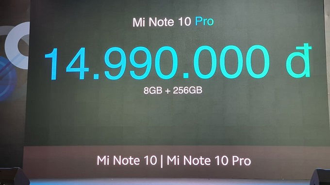 Giá Mi Note 10 Pro