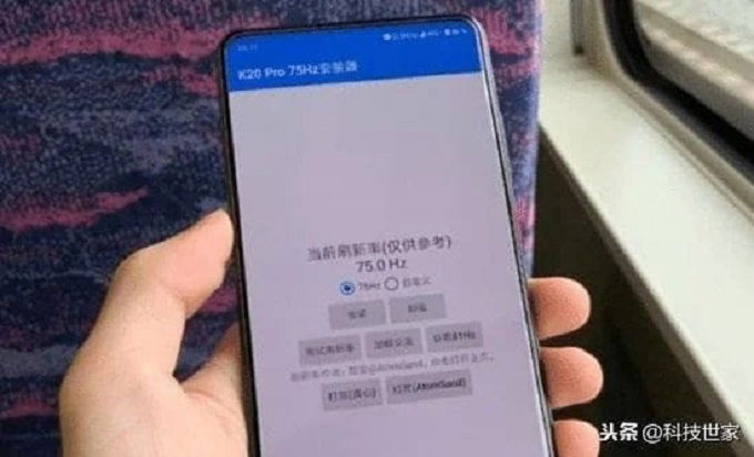 Một chiếc Redmi K20 Pro đã được nâng cấp tần số quét