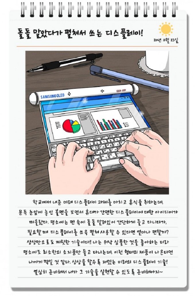 Bản vẽ mô tả trên trang của Samsung Display