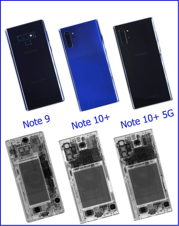 So sánh cấu trúc bên trong Galaxy Note 10+ 5G và Note 9