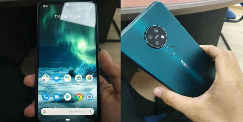 Nokia 7.2 lộ ảnh thực tế: Màn hình giọt nước và 3 camera hình tròn