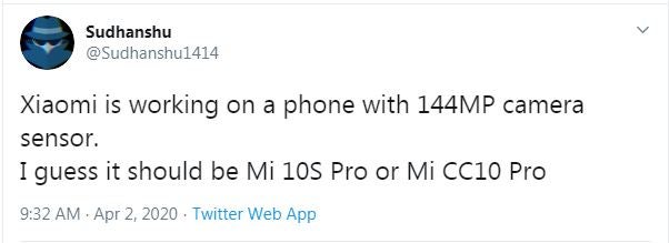Xiaomi Mi CC10 Pro được đồn đại sẽ có camera 150 MP