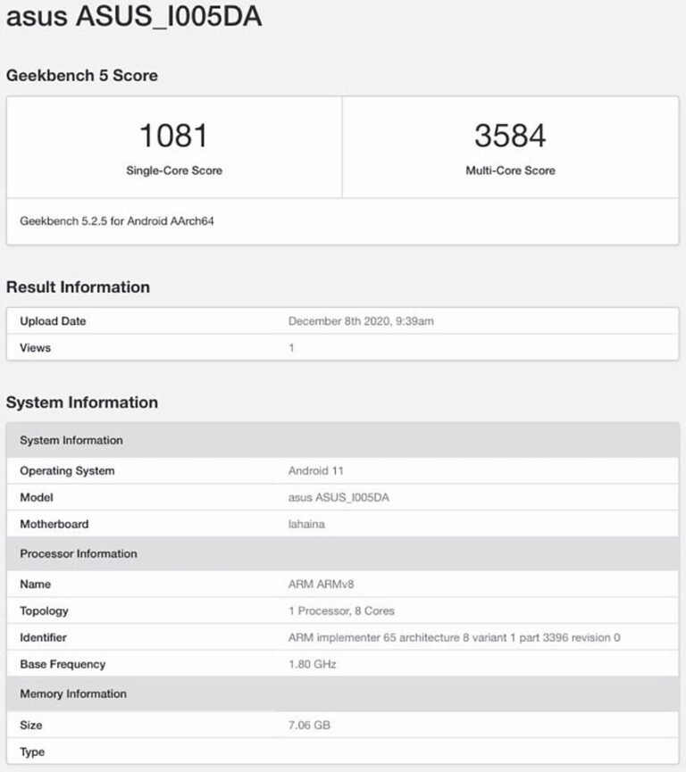 ASUS ROG Phone 4 với chip Snapdragon 888, RAM 8GB lộ điểm benchmark ấn tượng trên Geekbench