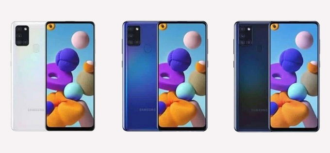 Mặt sau của Galaxy A21s là module camera hình chữ nhật với 4 camera xếp theo hình chữ L độc đáo