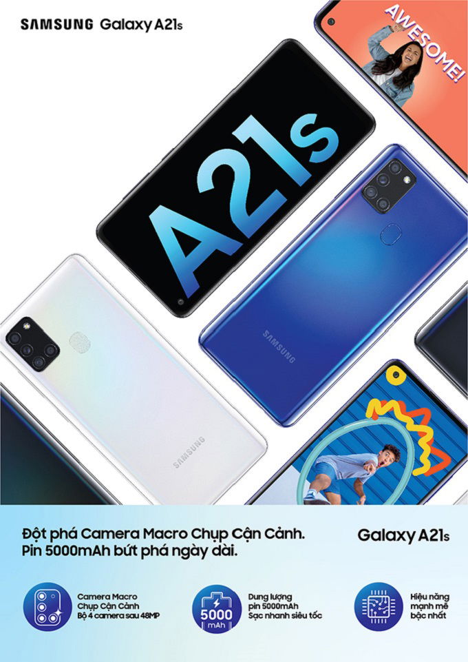 Galaxy A21s được cung cấp sức mạnh từ chip Exynos 850